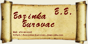 Božinka Burovac vizit kartica